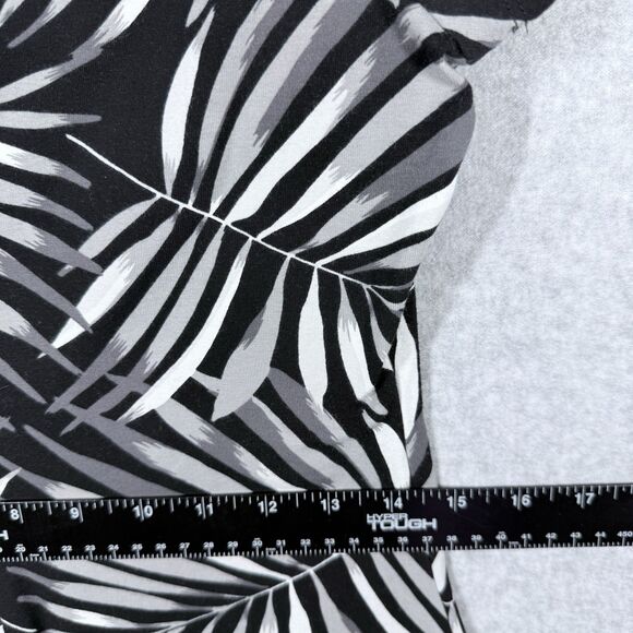 Old Navy T-Shirt Dress Women Sz M Black/Gray Palm Leaves Botanical Stretch - Picture 7 of 11